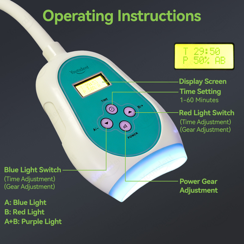 50W Dental Touch Screen 3 Colo - Teeth Whitening With Led Light 评论和价格