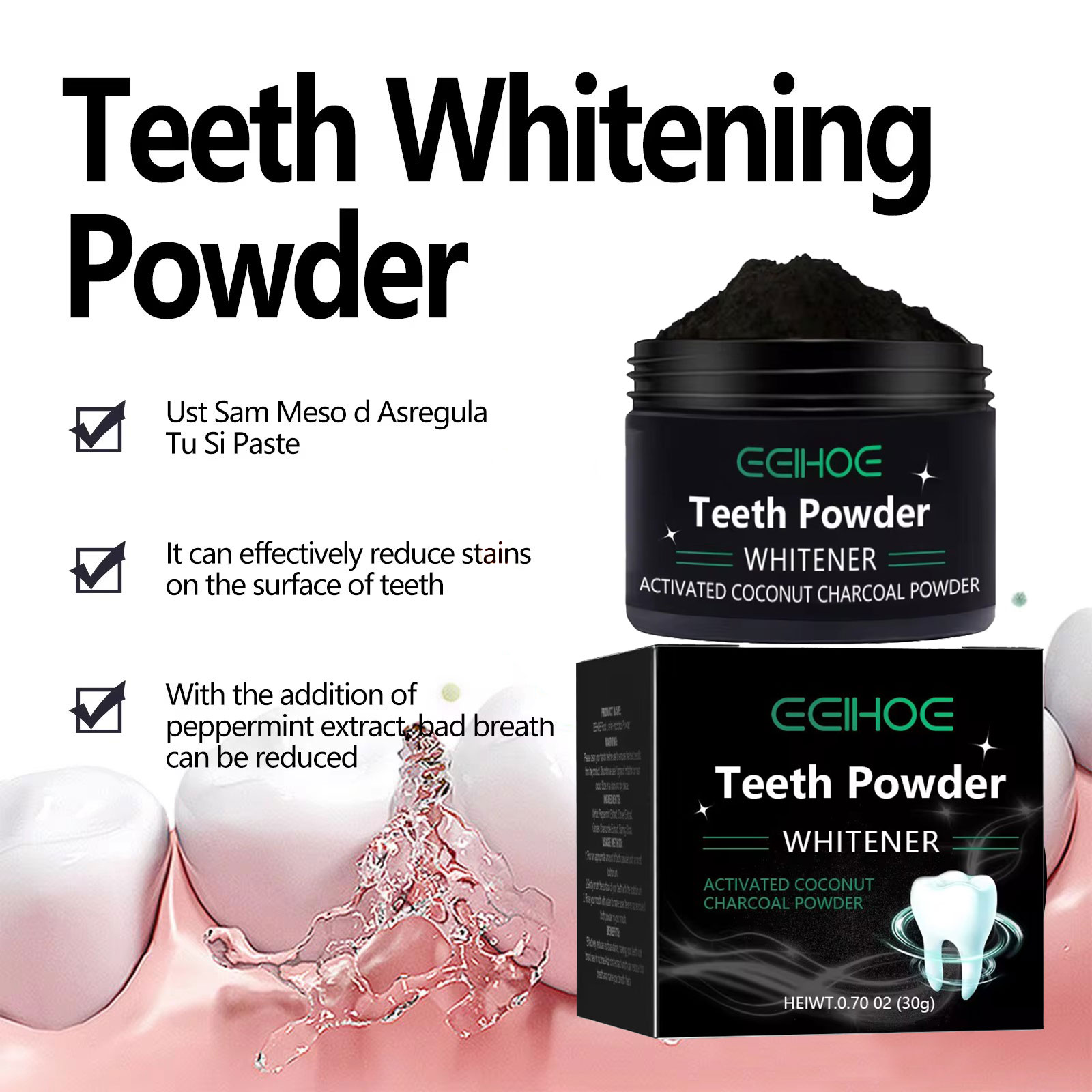 EELHOE Charcoal Powder for Tee - Teeth Whitening Charcoal 评论和价格