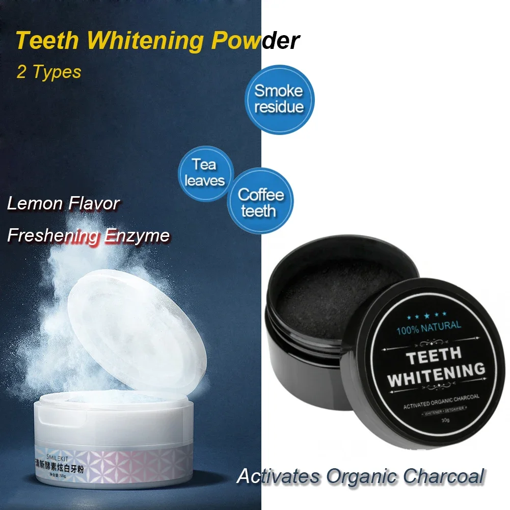 2 Types Teeth Whitening Powder - Teeth Whitening Activated Organic Charcoal 评论和价格